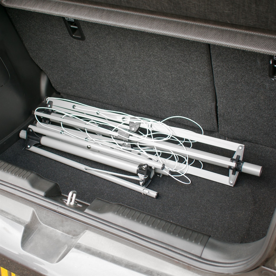 image 1 of KCT 4 Arm Portable Free Standing Rotary Washing Line - 16m Drying Area | Silver