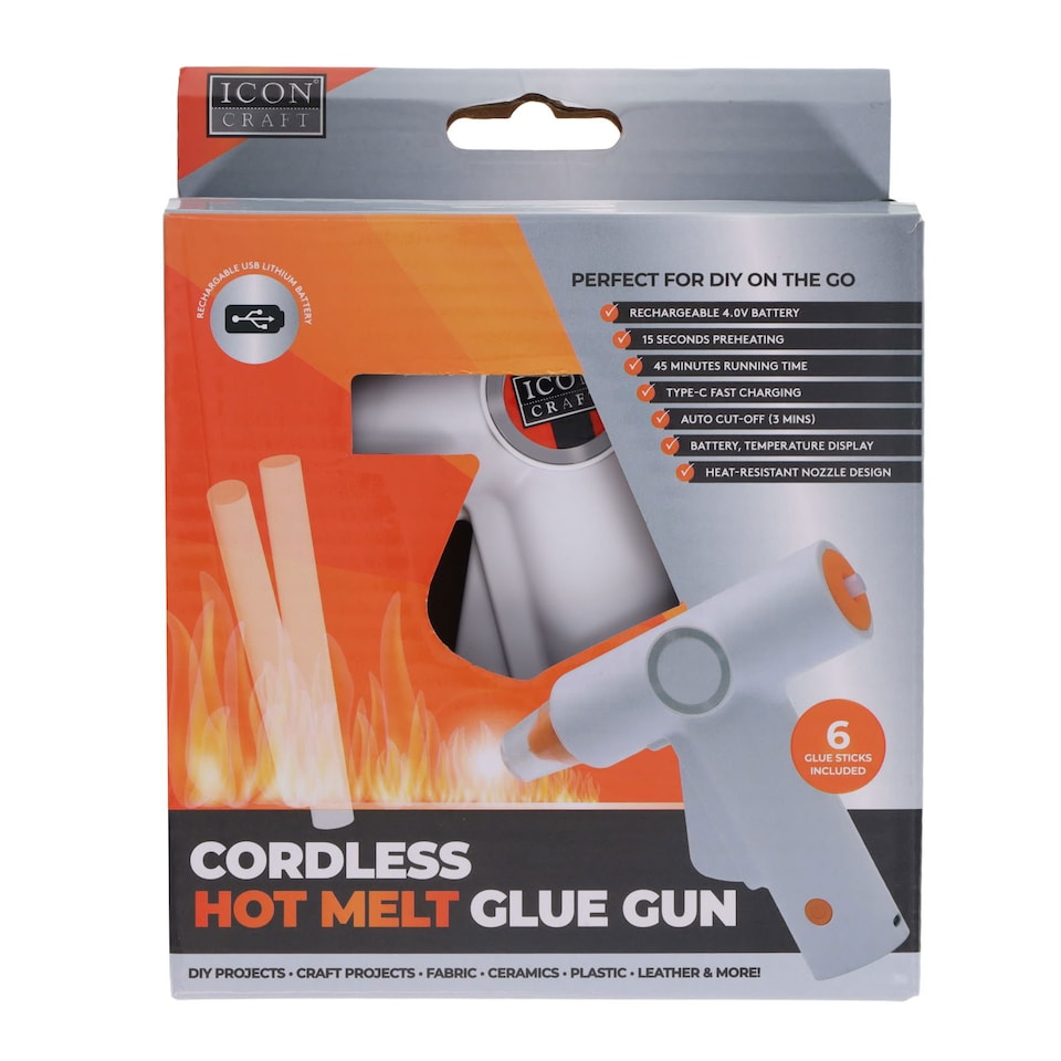 image 1 of Cordless Hot Melt Glue Gun with Glue Sticks by Icon Craft