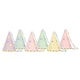 image 1 of Pastel Stars Paper Party Hats with Satin Ribbon - Pack of 6