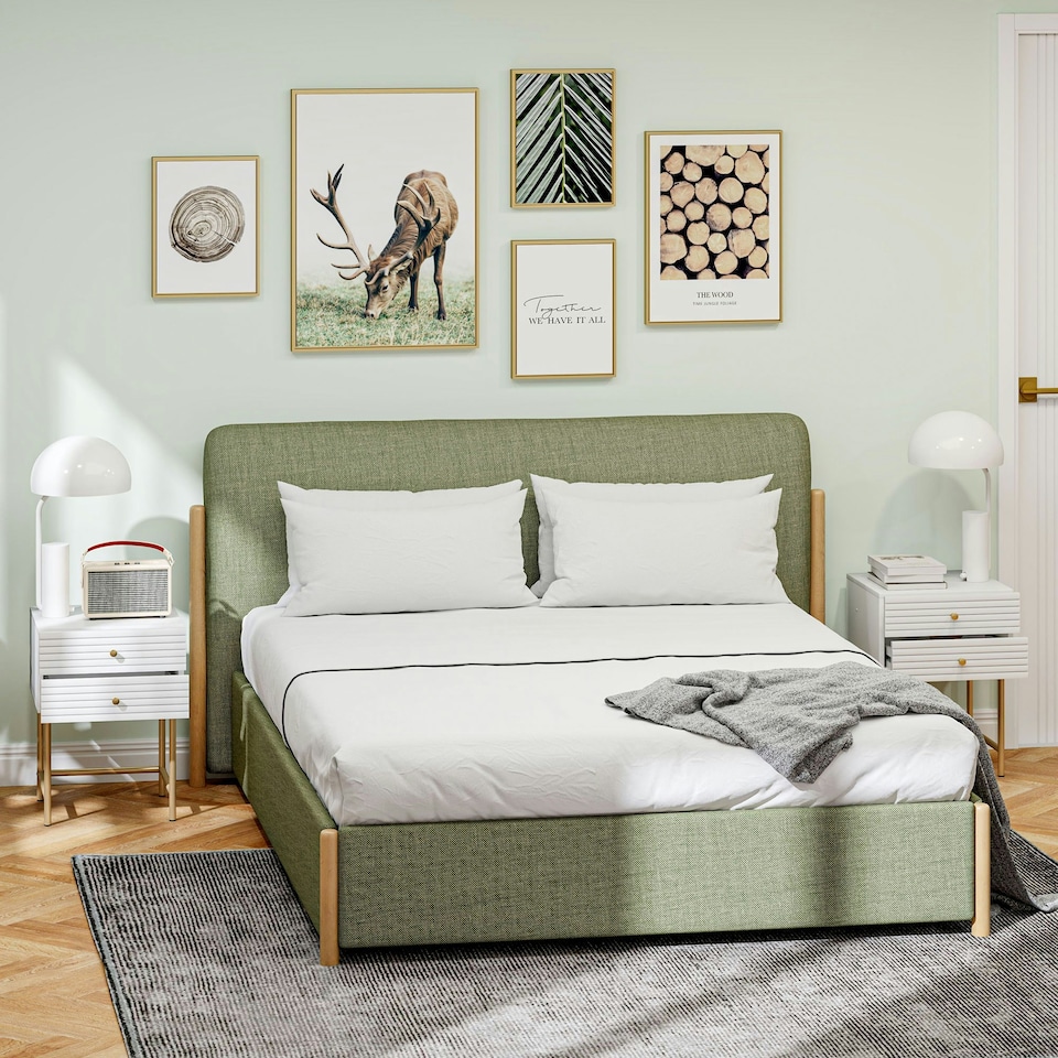 image 1 of HOMCOM Bedside Tables Set of 2 with 2 Drawers for Bedroom, White