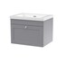 image 1 of Balterley Swynnerton Traditional 1 Drawer Wall Hung Vanity Unit with Fireclay Basin, Satin Grey, 600mm