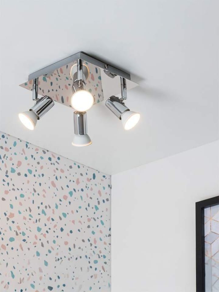 image 1 of ValueLights Chrome Square 4 Way GU10 Ceiling Spotlight