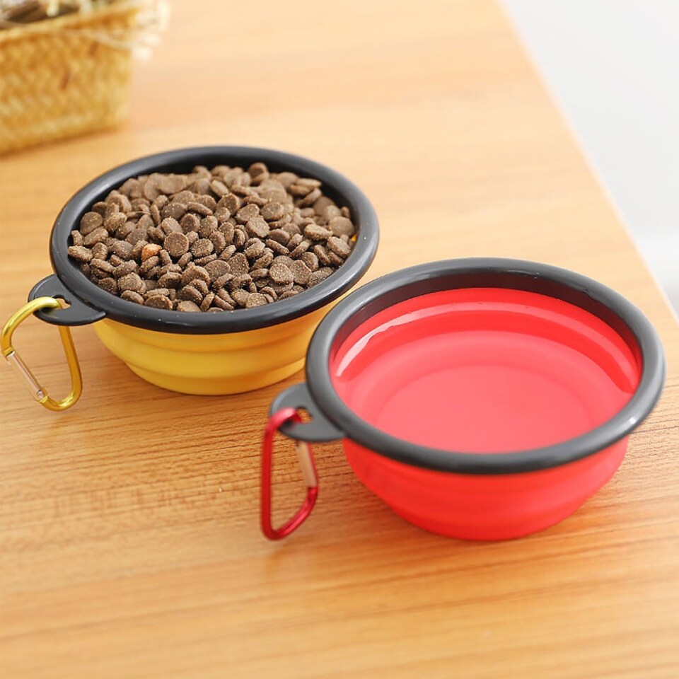 image 1 of Collapsible Silicone Bowl for Dogs - 350ml - Orange