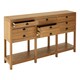 image 3 of Spacious Storage Grey Wood Sideboard, Open Shelf Sideboard For Livingroom, Six Drawers Wooden Sideboard Cream