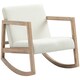 image 6 of HOMCOM Rocking Chair Upholstered Armchair Wooden Accent Chair Cream White