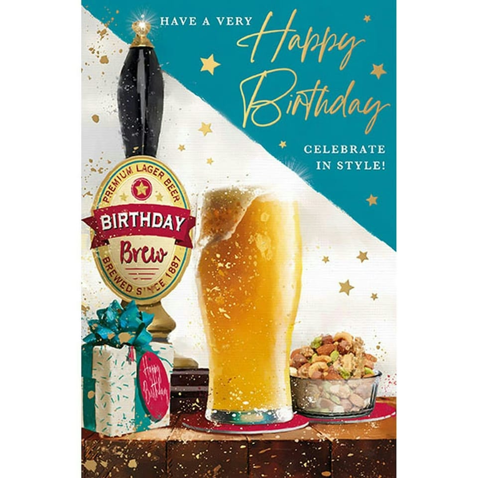 Words 'n' Wishes Traditional Open Birthday Card for a Male, Birthday Card for Male, Multi-Coloured 203 x 134 mm