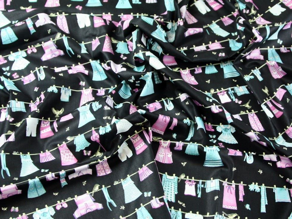 Black 100% Cotton Poplin Fabric for Dressmaking, Quilting, 110cm / 43" Wide - per metre