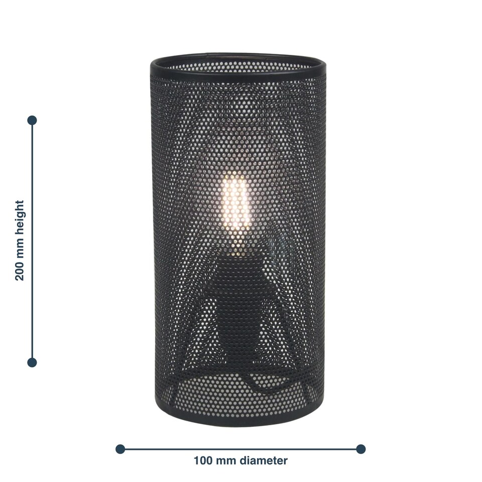 image 1 of Troy - Black Mesh 20cm Table Lamp