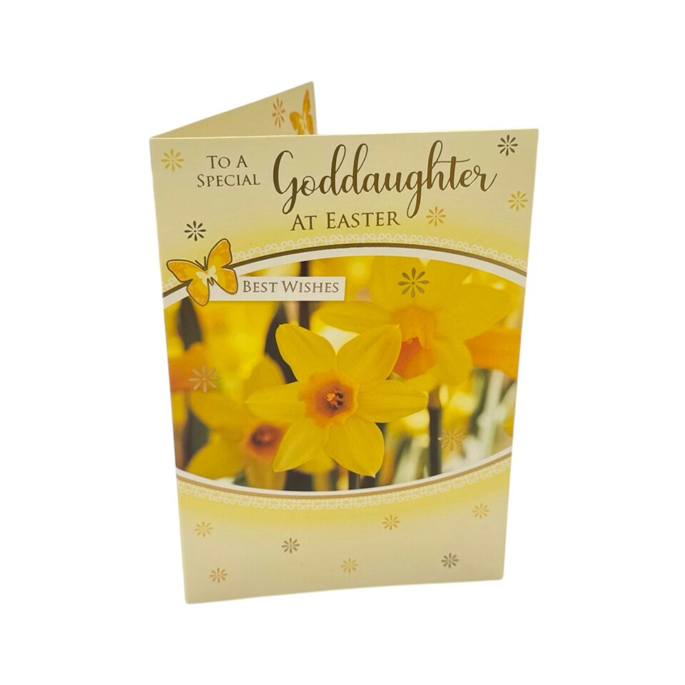 image 1 of To A Special Goddaughter Yellow Daffodil Flowers Design Easter Card