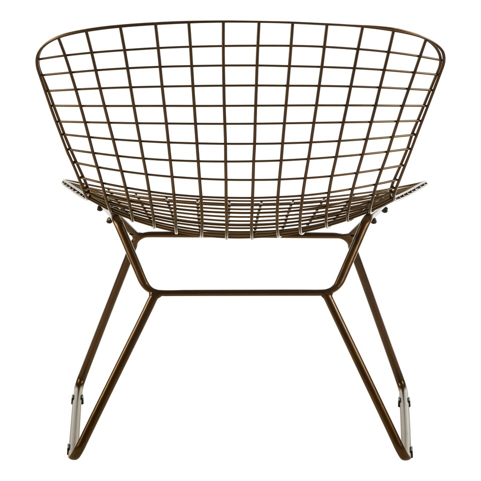 image 1 of Interiors by Premier Bronze Metal Grid Frame Wire Chair, Comfortable Seating Garden Wire Chair, Easy Cleaning Wire Frame