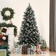 image 2 of HOMCOM 6FT Artificial Snow Dipped Christmas Tree Xmas Holiday Pencil Tree Green