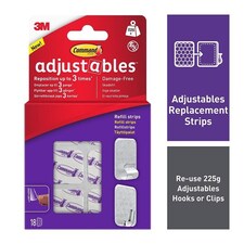 Command 17820-18UKN Adjustables Repositionable Refill Strips 225g 18pk - One Colour - One Size