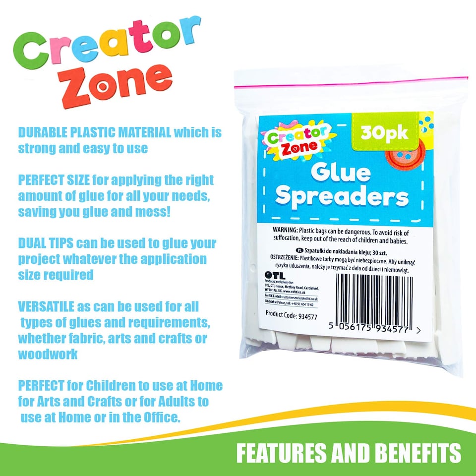 image 1 of 30pk Glue Spreader Set – Flexible Non-Stick Tips for Precise Application on Wood, Card & Felt, Ideal for Crafts & Art Projects
