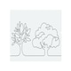 image 1 of line drawing of trees Designer Splash Back | White