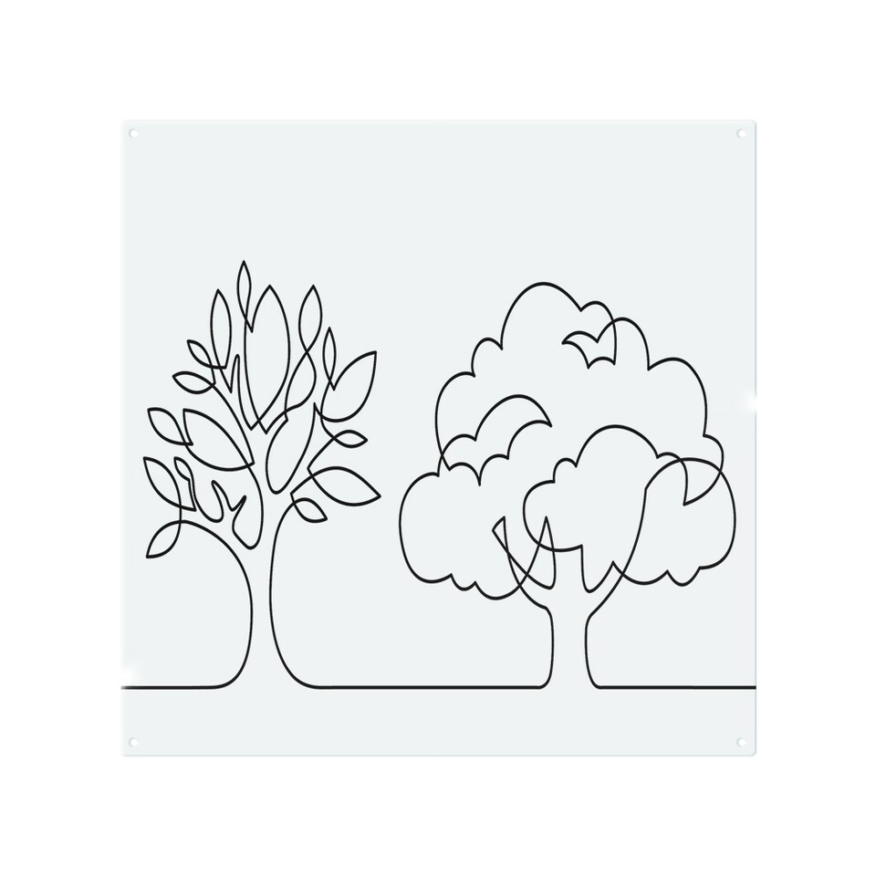 image 1 of line drawing of trees Designer Splash Back | White
