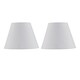 image 1 of Set of 2 Ivory Cotton 20cm Diameter Tapered Fabric Lamp Shades | White | Medium | 2