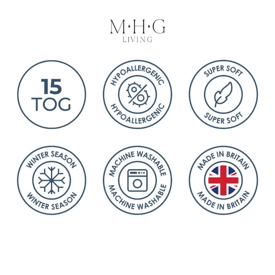 image 1 of MHG Living Heavy 15 Tog Winter Duvet – Extra Warm Hollowfibre Quilt for Cold Nights|White|King