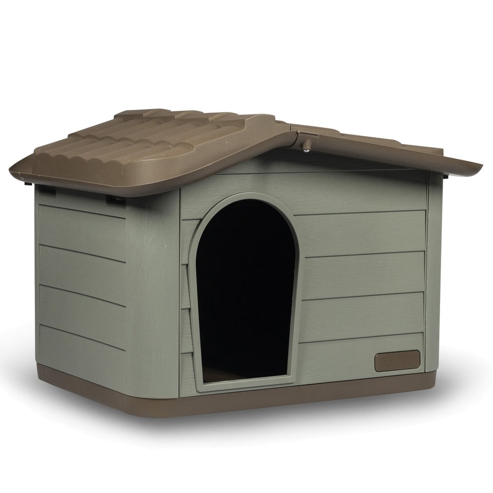 image 1 of URBNLIVING Plastic Dog House Outdoor Pet Kennel Shelter | Multi | Brown/Green | S | 1