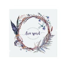 Watercolor Boho Wreath Splash Back | White