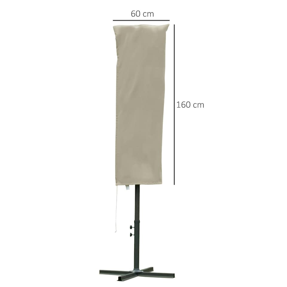 image 1 of Outsunny Garden Parasol Cover for 2-4m Outdoor Umbrella Protector w/ Rod, Zipper