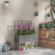 image 7 of Outsunny Wood Raised Planter w/ Trellis Drain Holes Elevated Garden Bed Grey