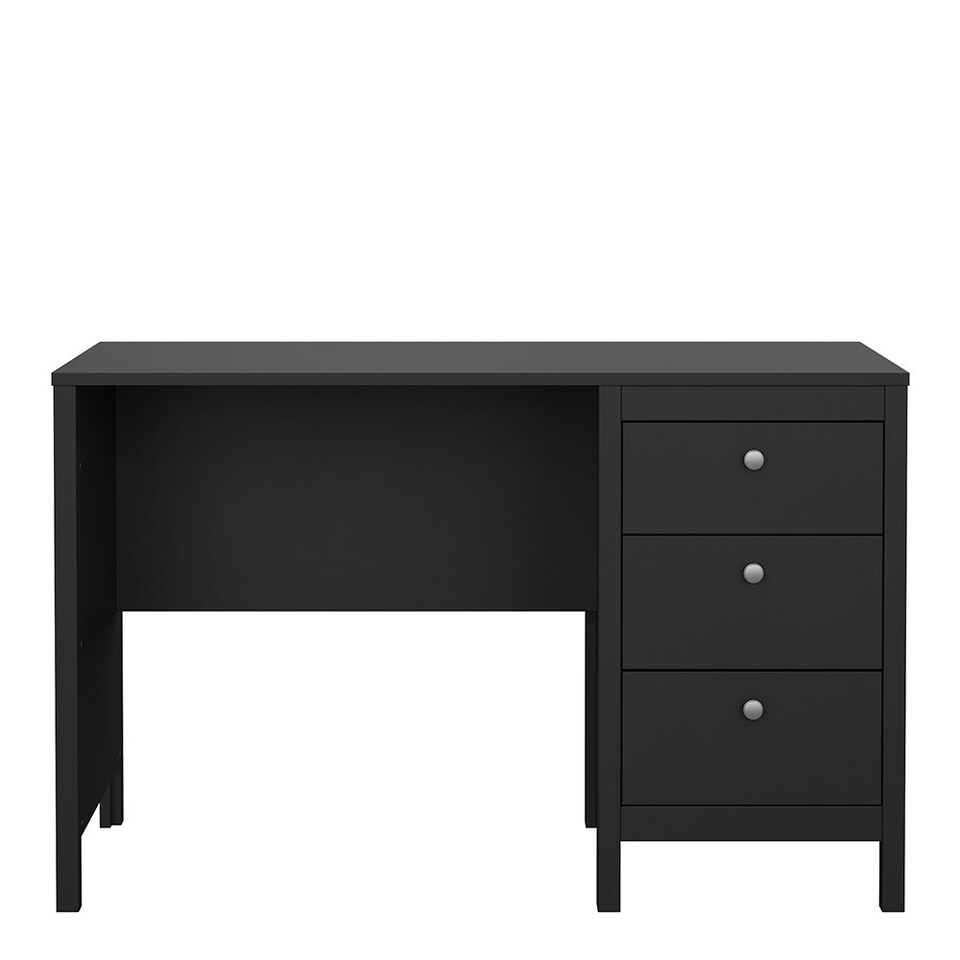 image 1 of Madrid Desk 3 Drawers Matt Black