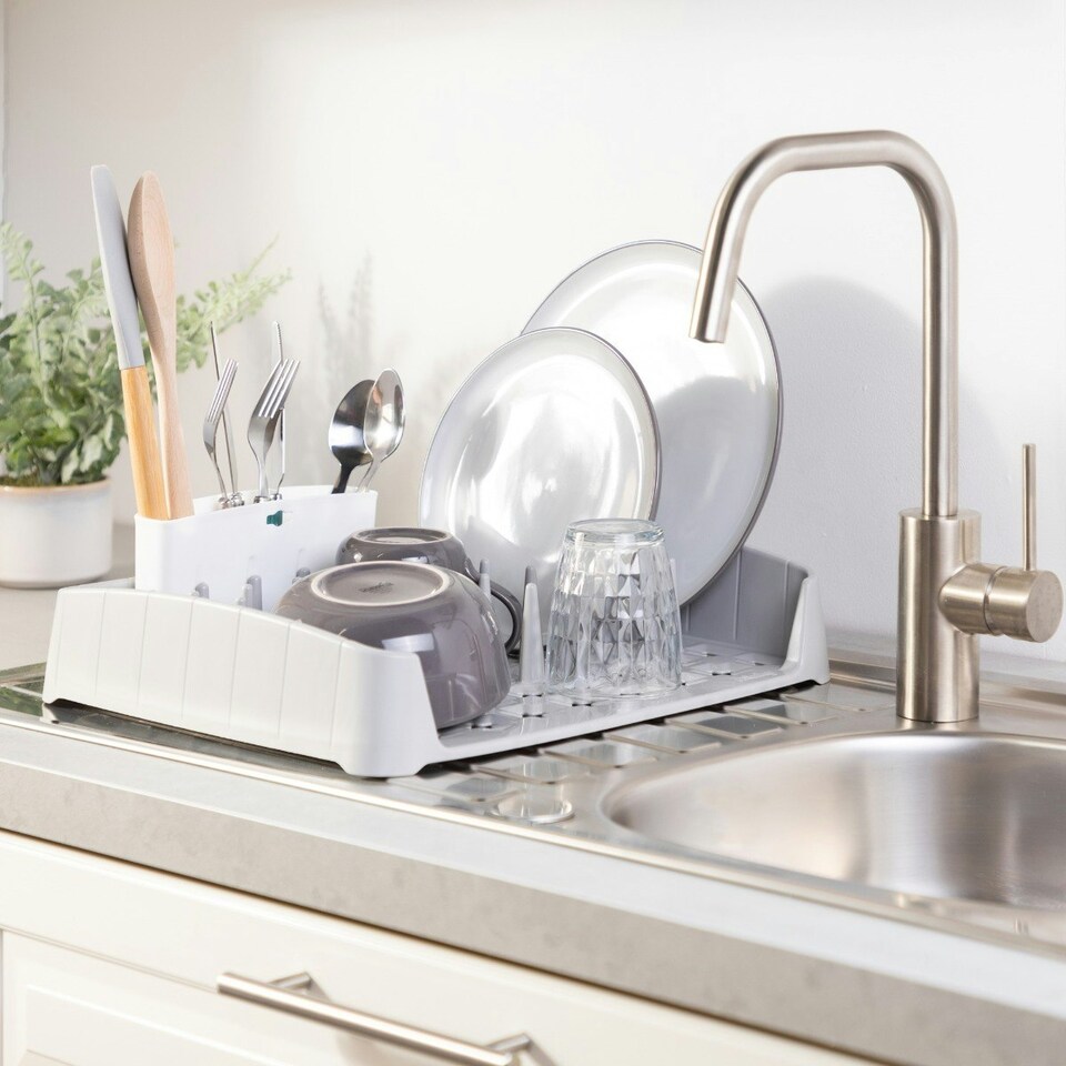 image 1 of Minky Dish Rack (Grey) & Caddy (White) Grey