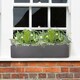 image 10 of Window Box Light Concrete Dark Grey Garden Planter L80 W17 H17.5 cm, 24 ltrs Cap.
