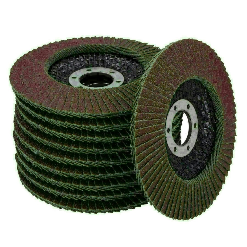image 1 of 20 x Flap Discs 80 Grit Angle Grinder 4.5" (115mm) Flat Sanding Grinding TE232