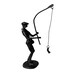 image 2 of Metal Sculpture off a Man with a Fishing Rod Reeling in his Catch Rustic Figurine Hobby Gift Sweet Memories Grandfather Father Son Vintage Decor Gift Present