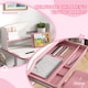 image 4 of ZONEKIZ Kids Desk and Chair Set, Height Adjustable Study Table for 6-12 Years | Pink