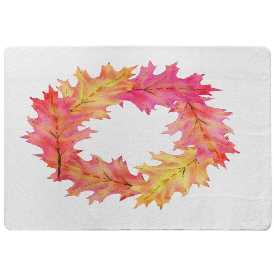 image 1 of Pink & Orange Autumn Reath (Rug) Multi | Small: 60x110cm