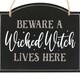 image 3 of Something Different Beware A Wicked Witch Lives Here Hanging Sign - Black/White - One Size