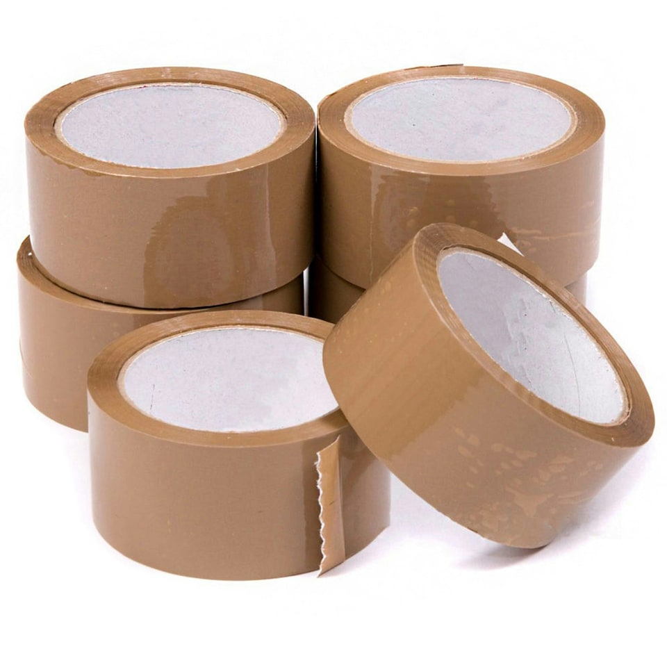 image 1 of 3 Rolls 50mm x 66m Brown Acrylic Super Sticky Packaging Tape for Sealing Parcels & Boxes