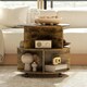 image 5 of 2 Tier Round Coffee Tea Table End Side Desk Sector Divider Shelves Storage | Multi | 60 x 60 x 55.5