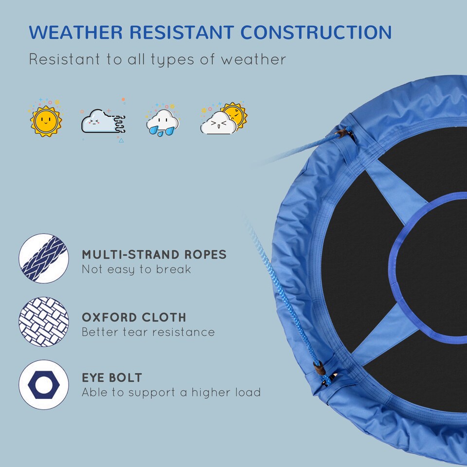 image 1 of HOMCOM Round Swing Kids Game Spin Rope Playground Steel Playroom