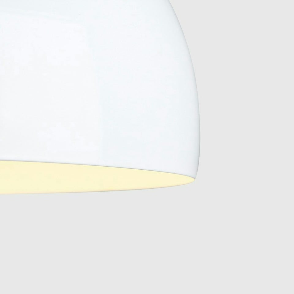 image 1 of ValueLights Modern Gloss White Metal Dome Ceiling Pendant Light Shade