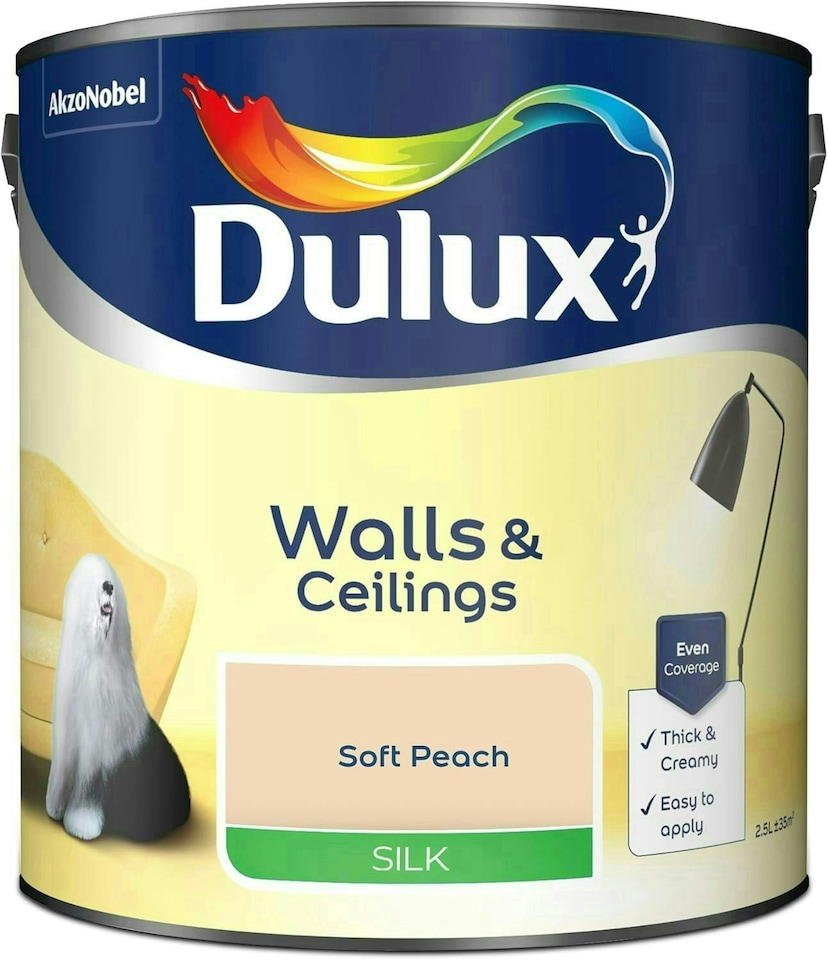 image 1 of Dulux Silk Soft Peach 2.5L Paint