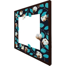 Watercolour blue leaf frame (Picture Frame) Brown | XS