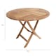 image 3 of Charles Bentley Solid Wooden Teak Round 2-4 Seater Table Garden Foldable Patio