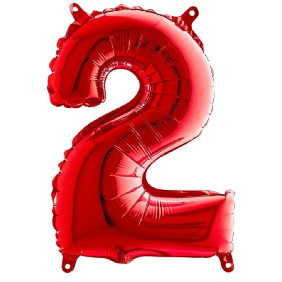 Red Number 2 Air Fill Foil Balloon 36cm / 14 in