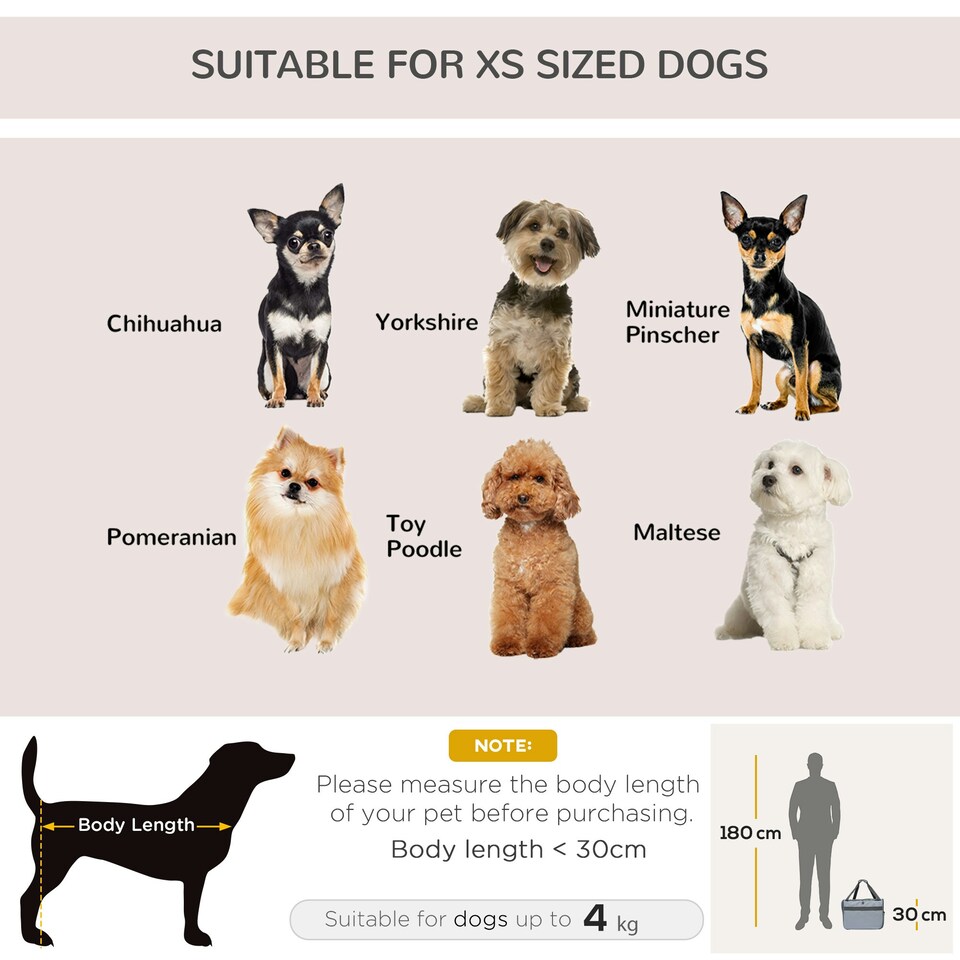 image 1 of PawHut Folding Pet Bag Carrier Car Seat Dog Cat Safety Travel Shoulder Portable