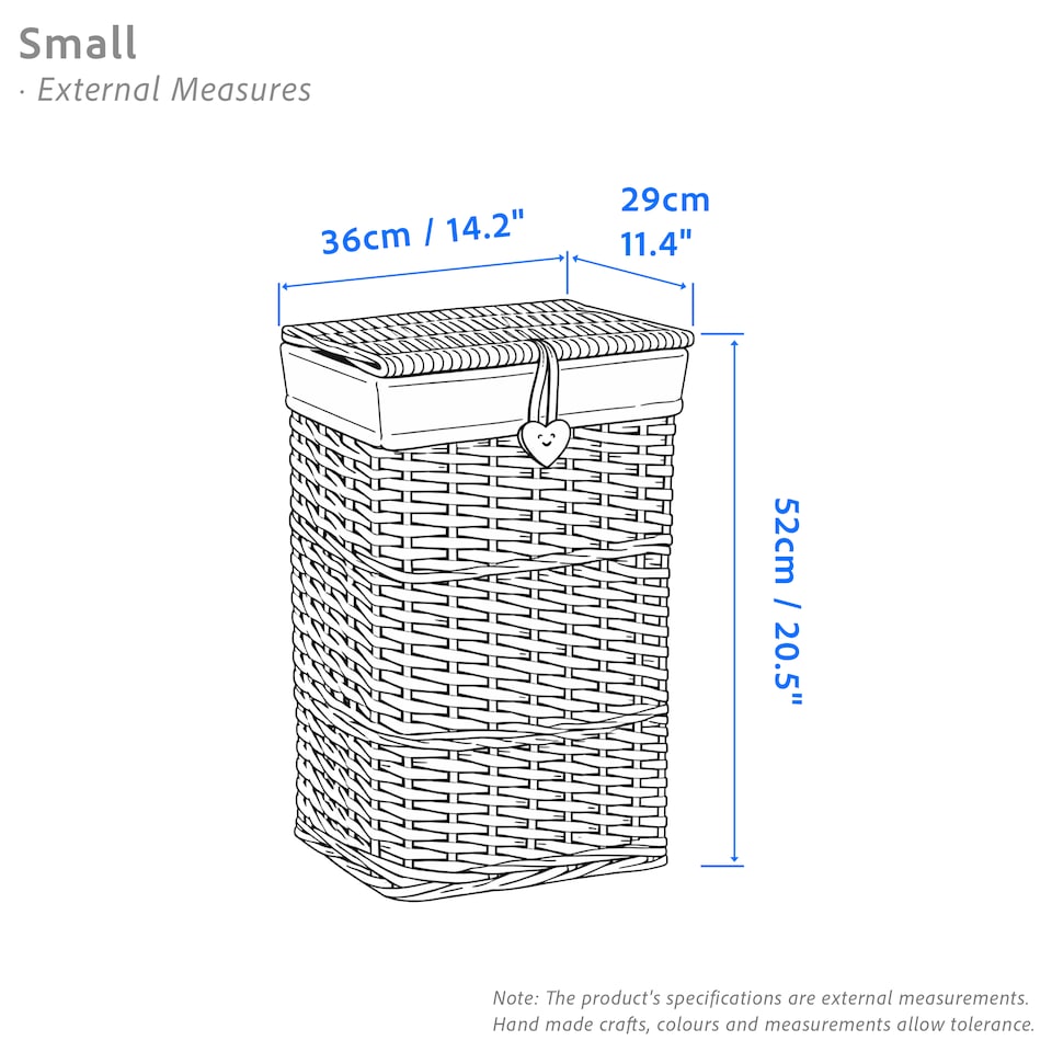 image 1 of Wickerfield Laundry Wicker Basket with Lining, Wicker Bathroom Storage Blanket Basket with Lid (Brown, Small)