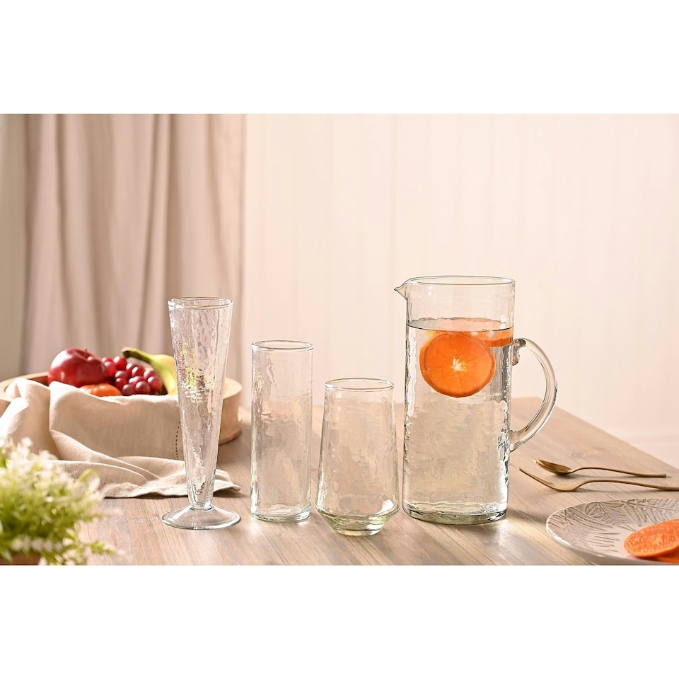 image 1 of Hestia Hammered Style Glass Jug