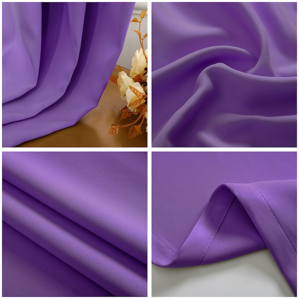 image 1 of Purple Blackout Curtains - Eyelet Thermal Curtain - 46 x 54 Inch Drop - 2 Panel Purple