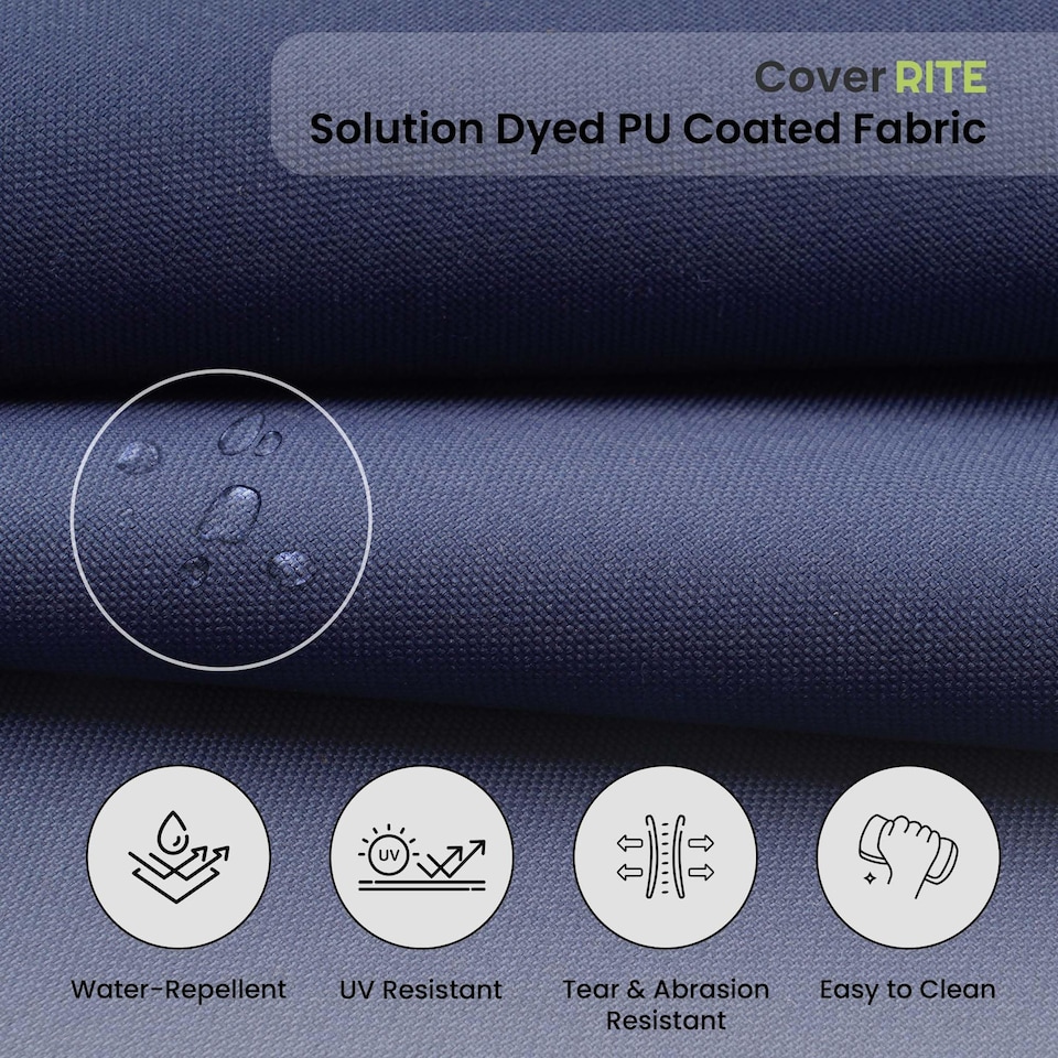 image 1 of Cover Rite Comfortable Rectangle Lounge Chair Cushion Pack of 2, back cushion 22.5 in W x 28 in H x 3 in D, Navy Blue