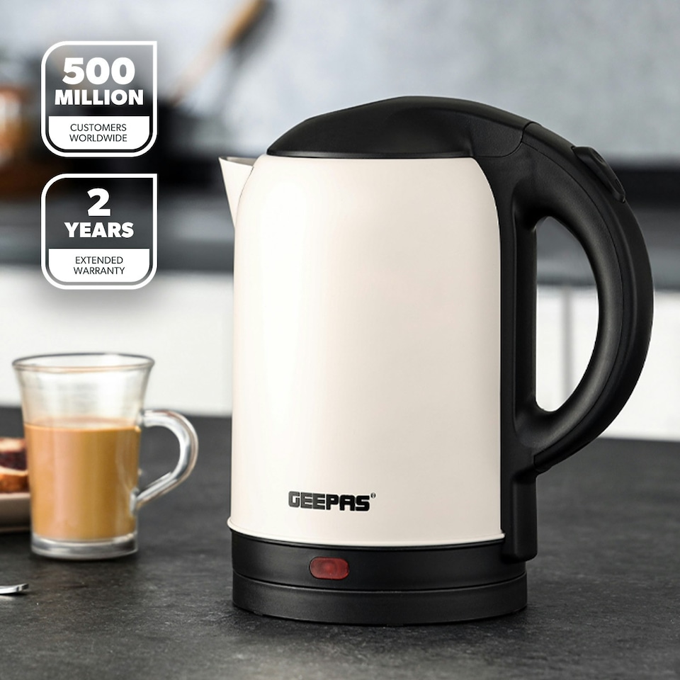 image 1 of GEEPAS Electric Kettle | 1.8L Cordless Stainless Steel Jug Kettle with LED Indicator for Hot Water Tea Coffee