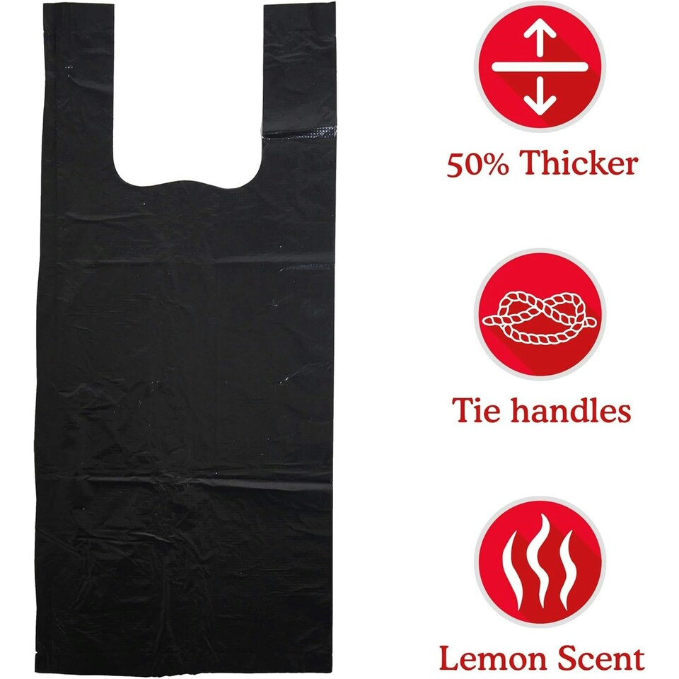 image 1 of Rosewood 100 Premium Scented Waste Poop Bags Black