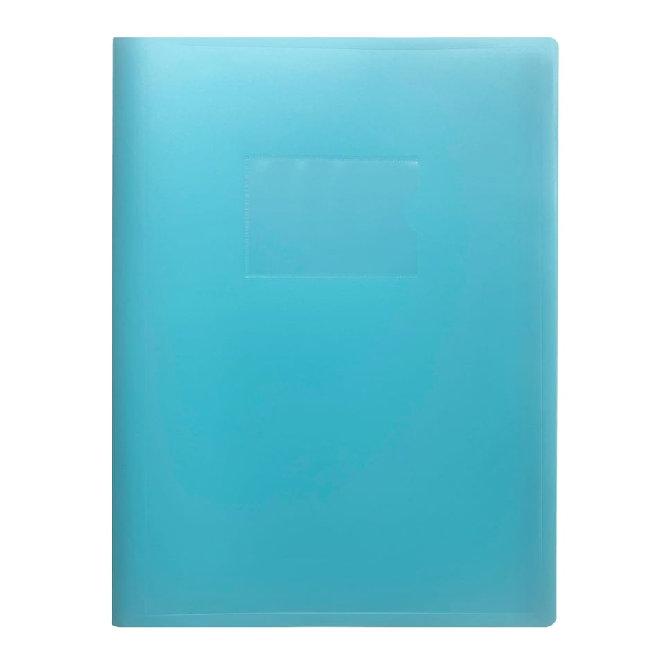 image 1 of A4 Pastel Blue Coloured Flexicover 20 Pocket Display Book with Card Pocket
