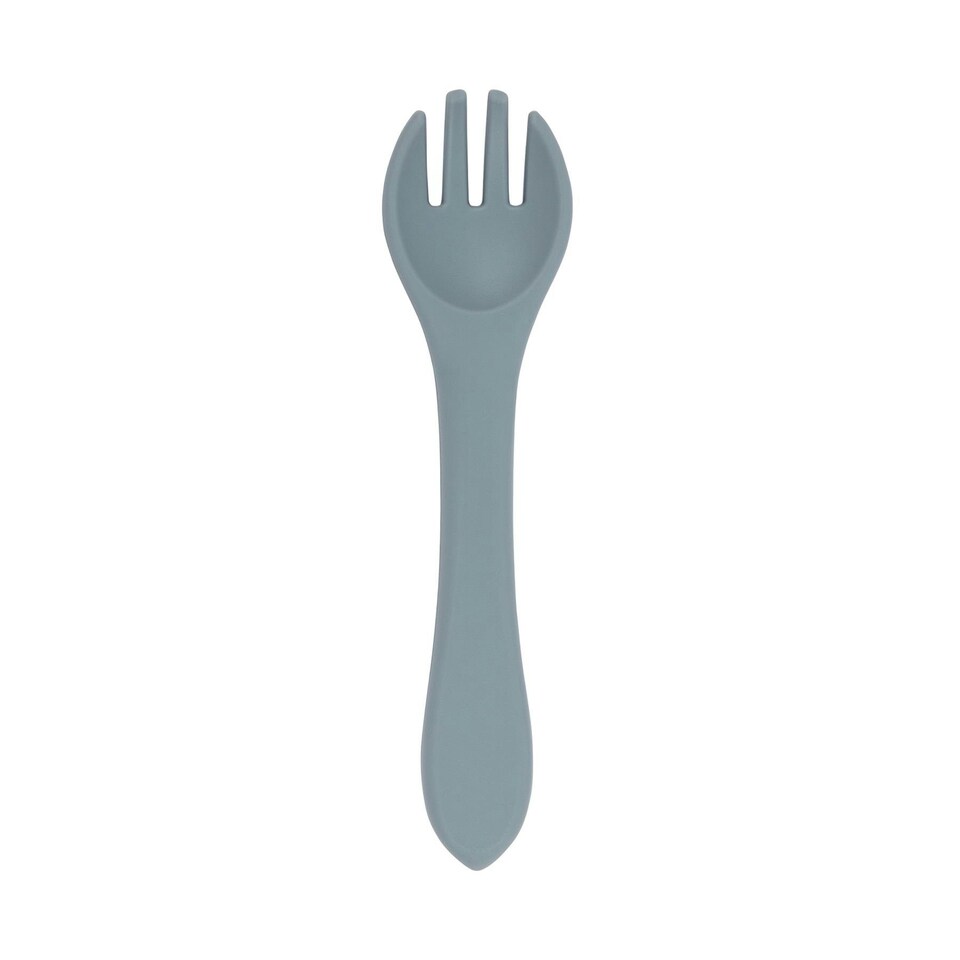 image 1 of Tiny Dining Baby Silicone Weaning Fork - Tradewinds Grey